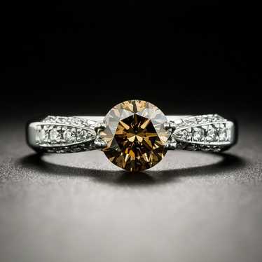 1.17 Carat Natural Orangy-Brown Diamond Ring - GIA