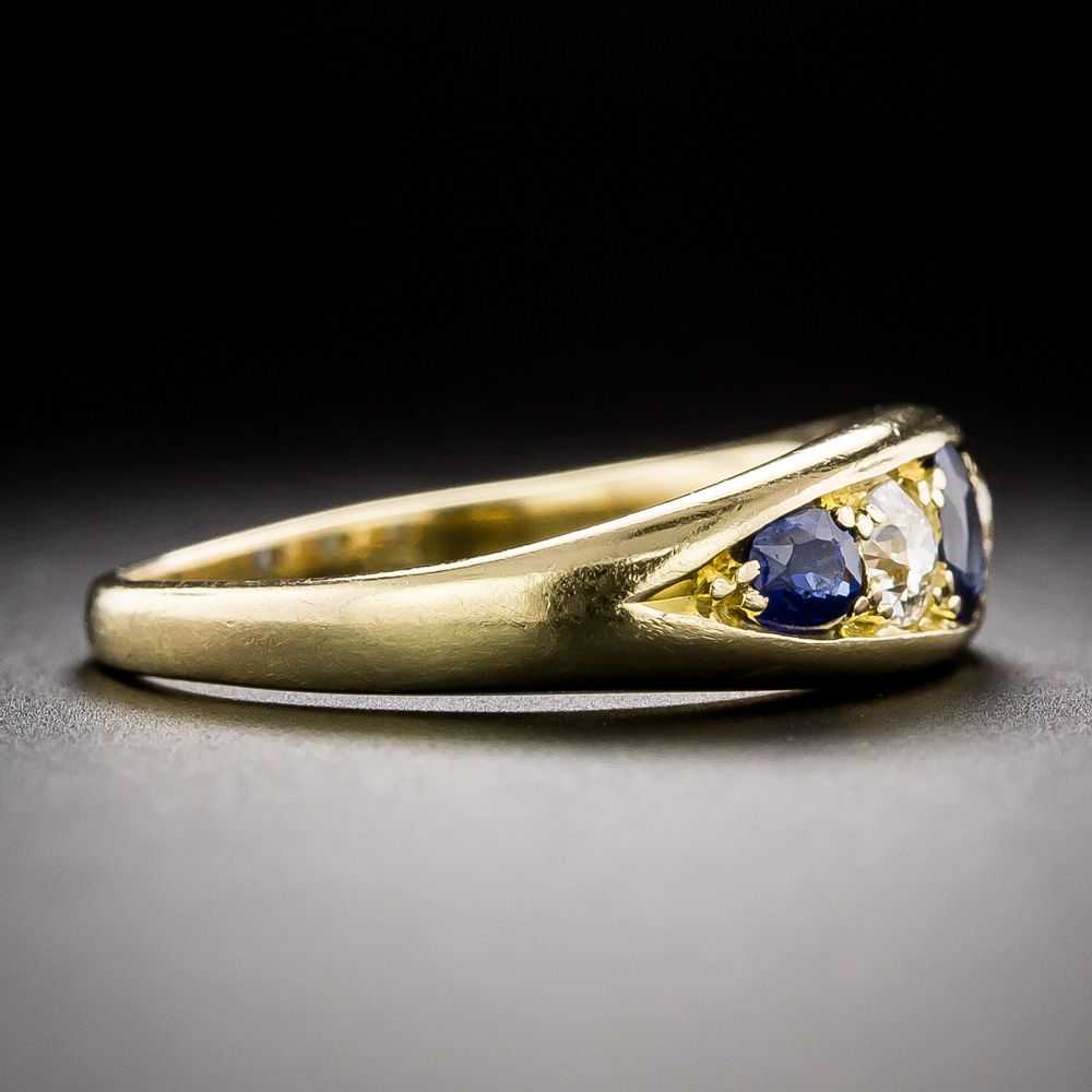 English Victorian Sapphire and Diamond Ring - image 2