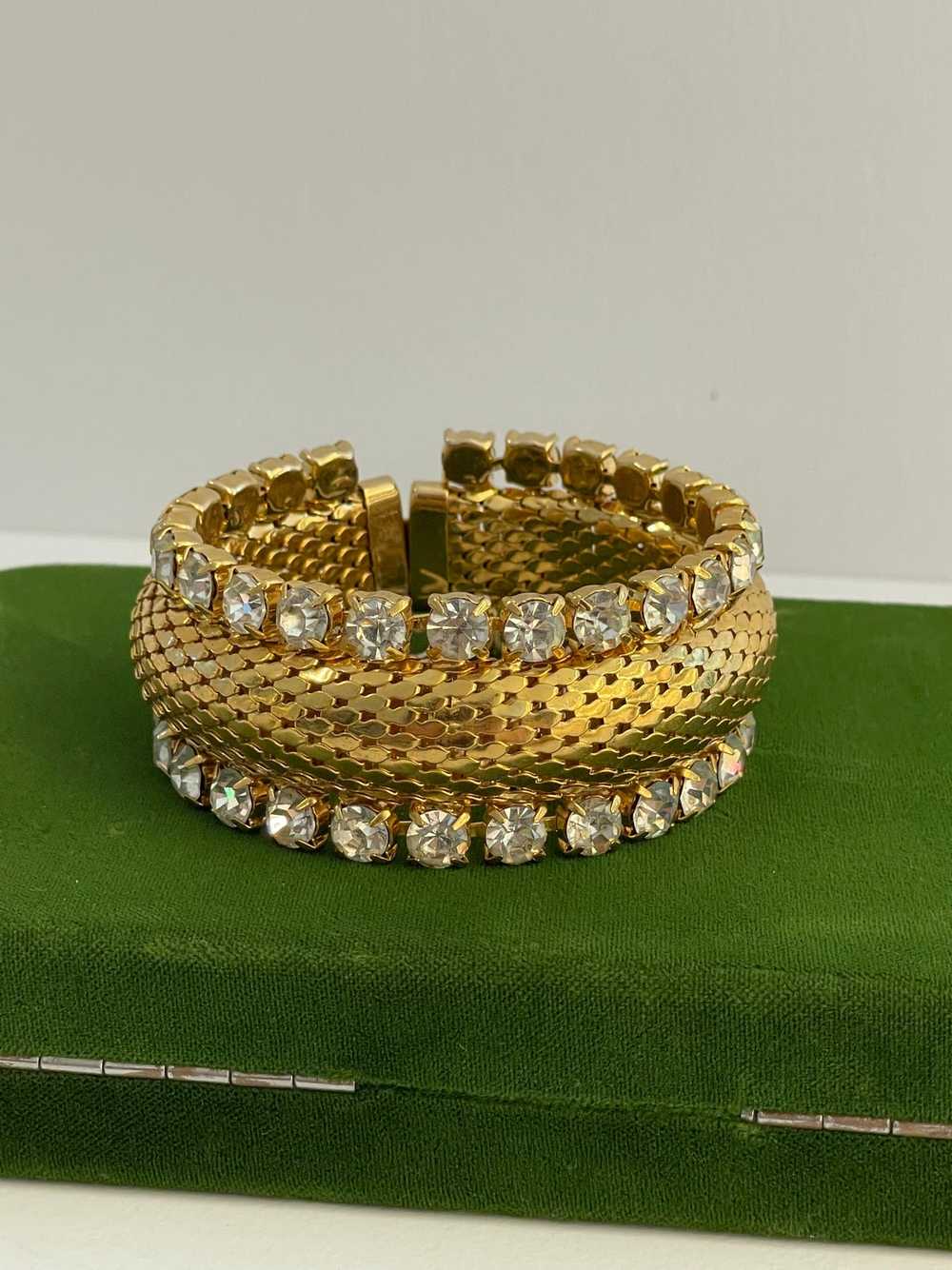 Ferrara Gold Mesh Rhinestone Bracelet - image 2