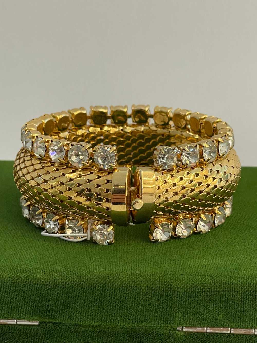Ferrara Gold Mesh Rhinestone Bracelet - image 3