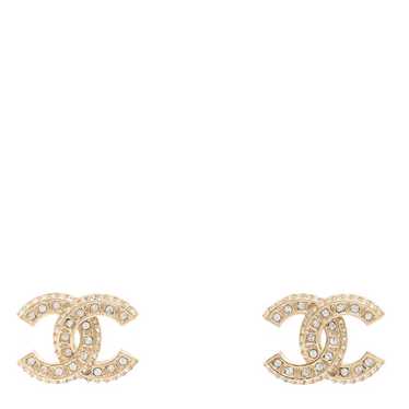 CHANEL Crystal Timeless CC Earrings Gold - image 1