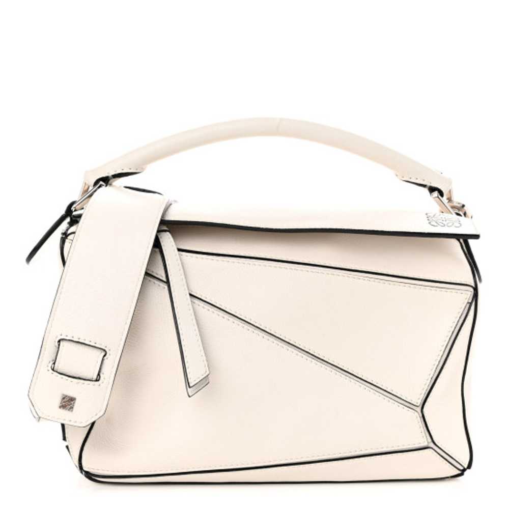 LOEWE Grained Calfskin Small Puzzle Bag White - image 1