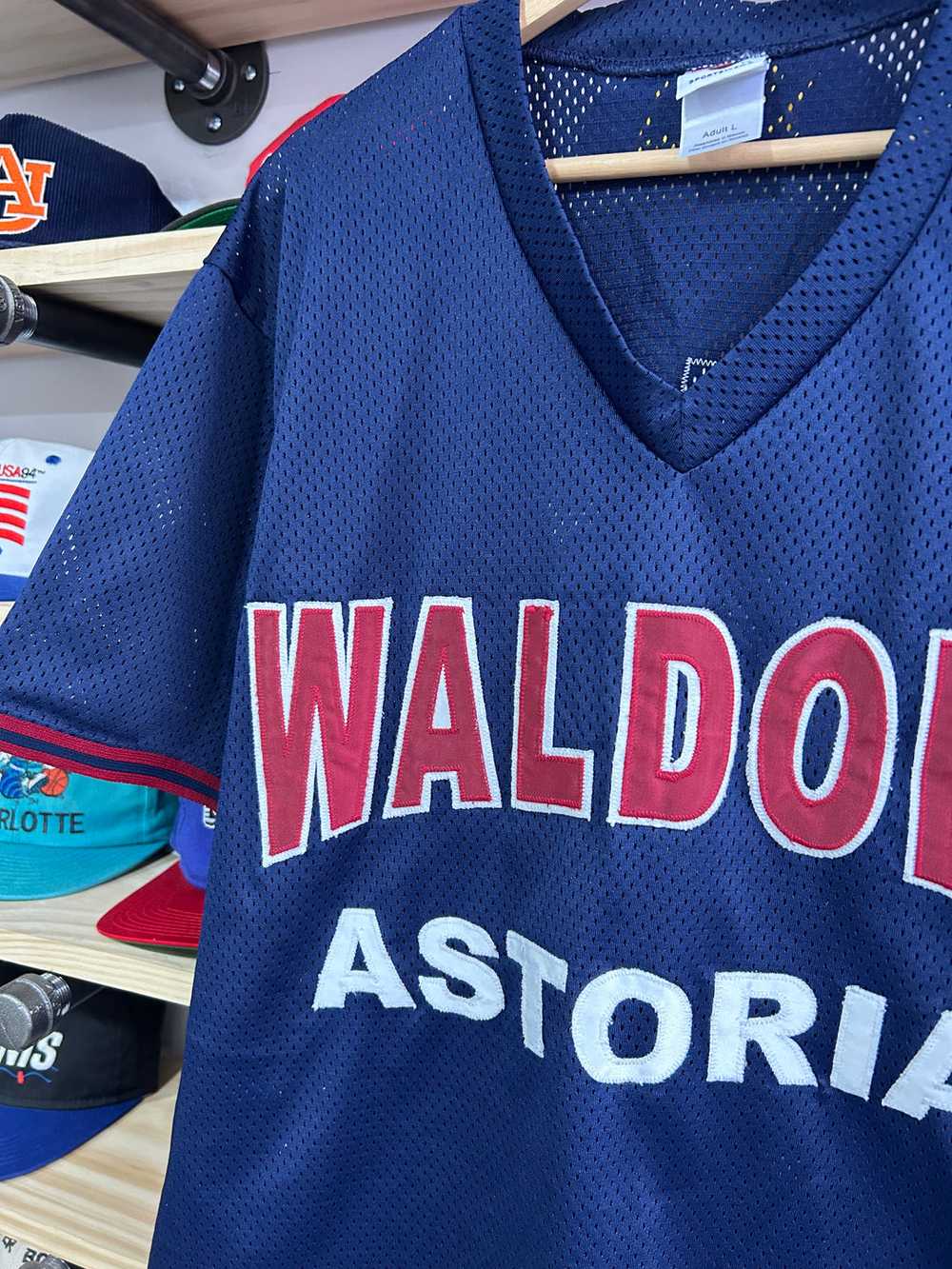 Vintage Waldorf Astoria Stitched Mesh Baseball Je… - image 3