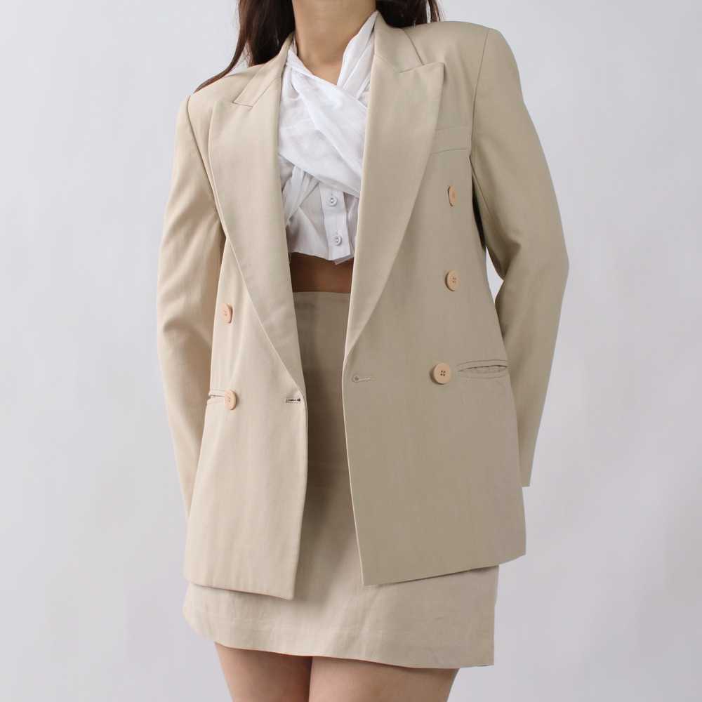 90s Linen Blend Miniskirt Suit - W25 - image 4
