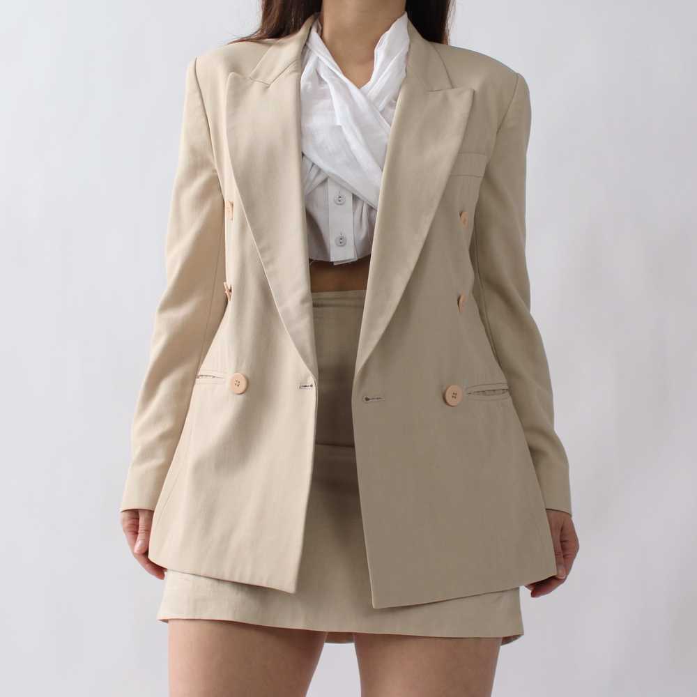 90s Linen Blend Miniskirt Suit - W25 - image 5