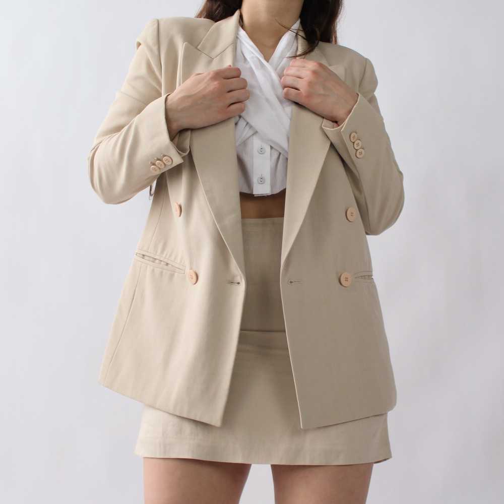 90s Linen Blend Miniskirt Suit - W25 - image 7