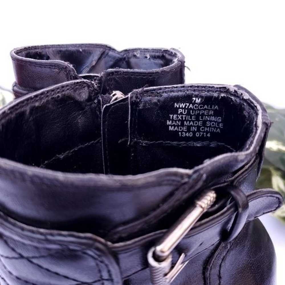 90s Y2k Moto Quilted Boots Bootie Heels Pump Buck… - image 5