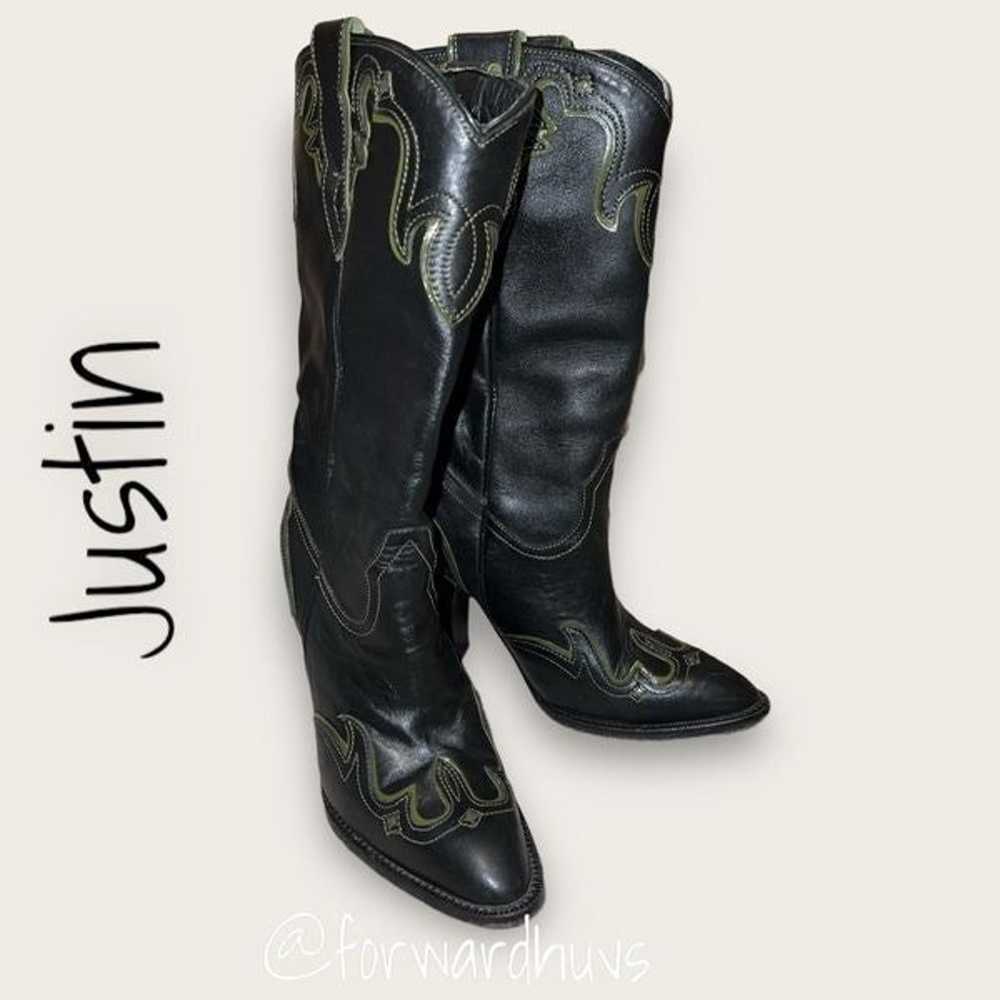 1980s-1990s Vintage Justin High Heel Western Boot… - image 3