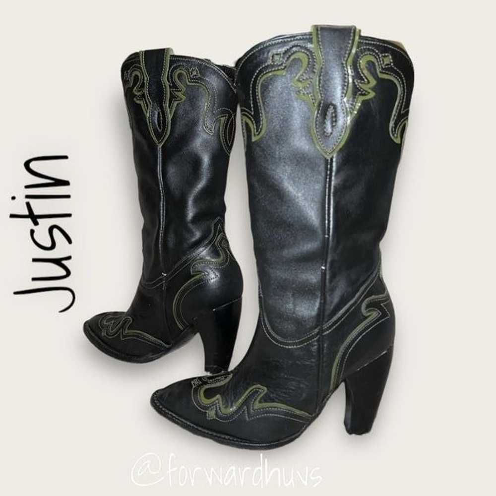1980s-1990s Vintage Justin High Heel Western Boot… - image 4