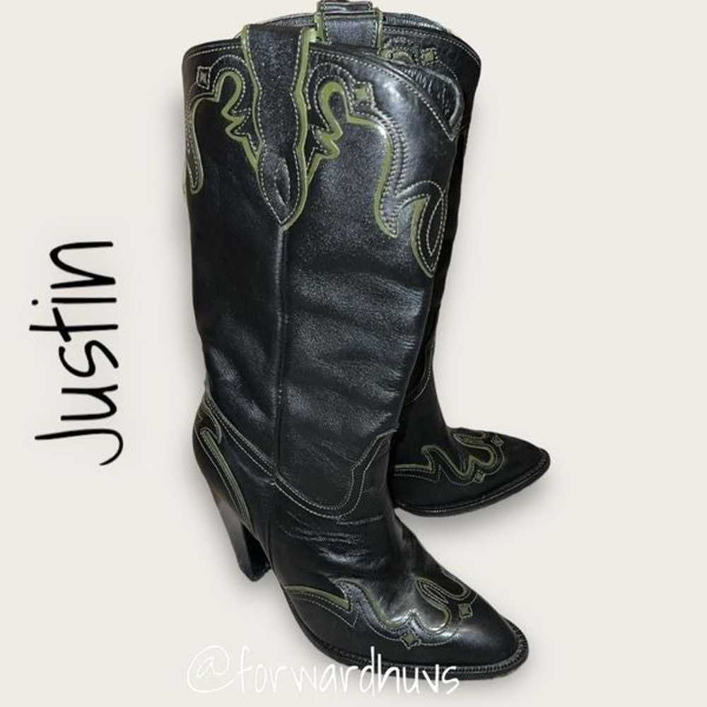 1980s-1990s Vintage Justin High Heel Western Boot… - image 7