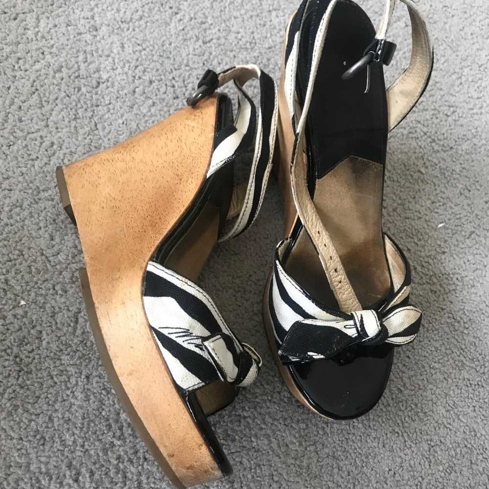 Michael Kors Zebra Print Wedges Size 7 1/2 - image 11