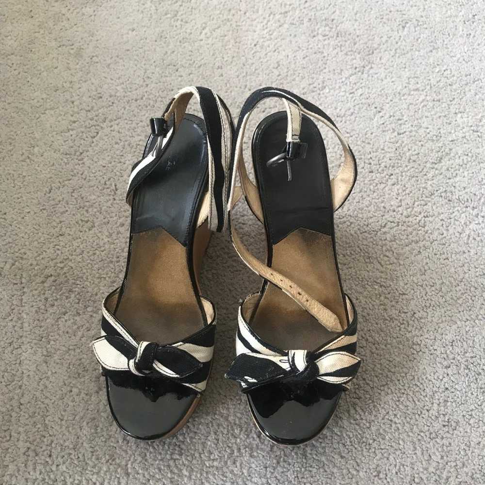 Michael Kors Zebra Print Wedges Size 7 1/2 - image 12