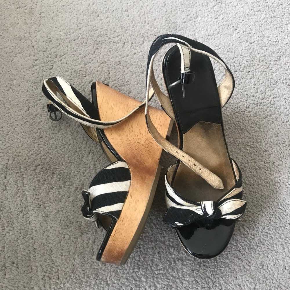 Michael Kors Zebra Print Wedges Size 7 1/2 - image 1