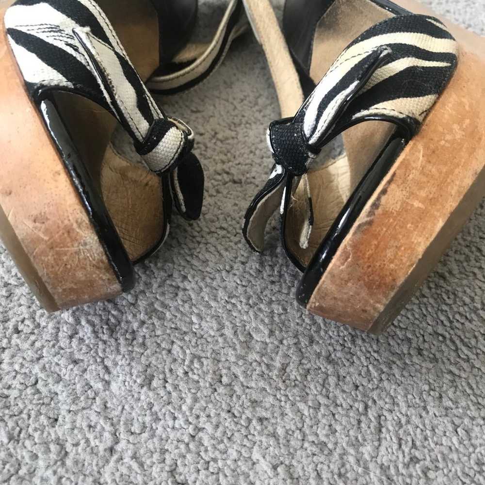 Michael Kors Zebra Print Wedges Size 7 1/2 - image 8