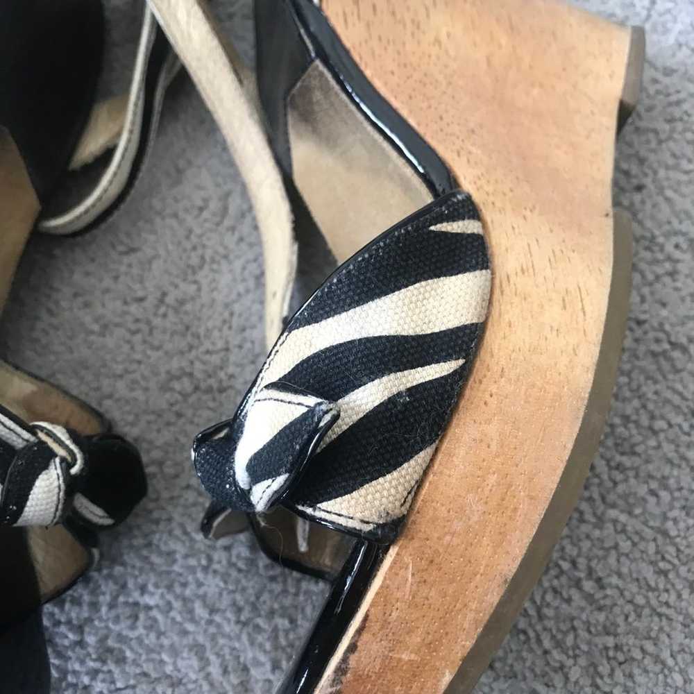 Michael Kors Zebra Print Wedges Size 7 1/2 - image 9