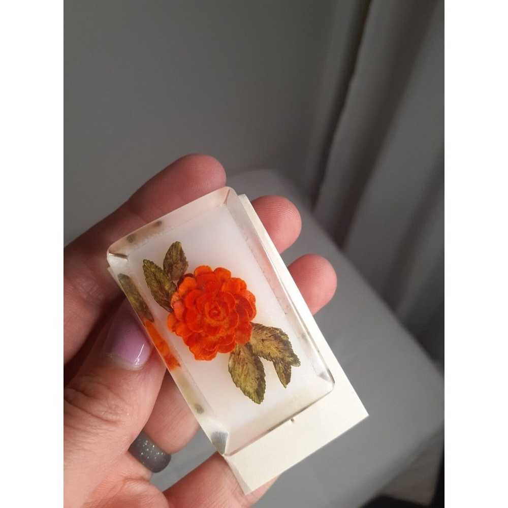 Vintage Brooch Pins Clear Resin Floral Bundle Bun… - image 5