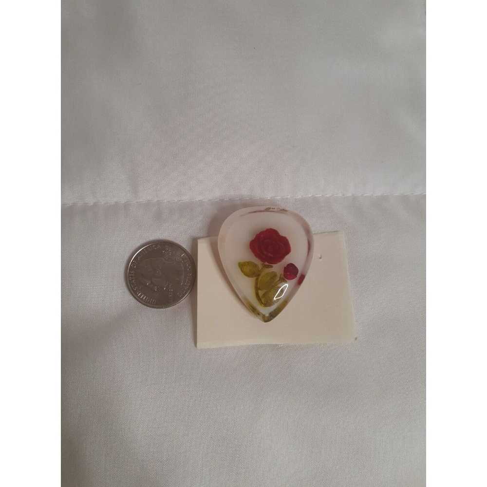 Vintage Brooch Pins Clear Resin Floral Bundle Bun… - image 6