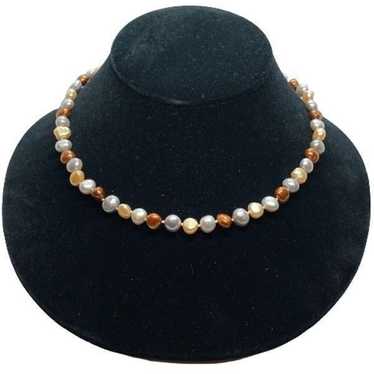 Gorgeous Multi Color Dyed Cultured Pearl Necklace… - image 1