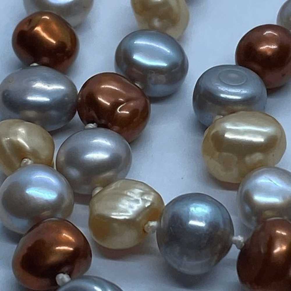 Gorgeous Multi Color Dyed Cultured Pearl Necklace… - image 5