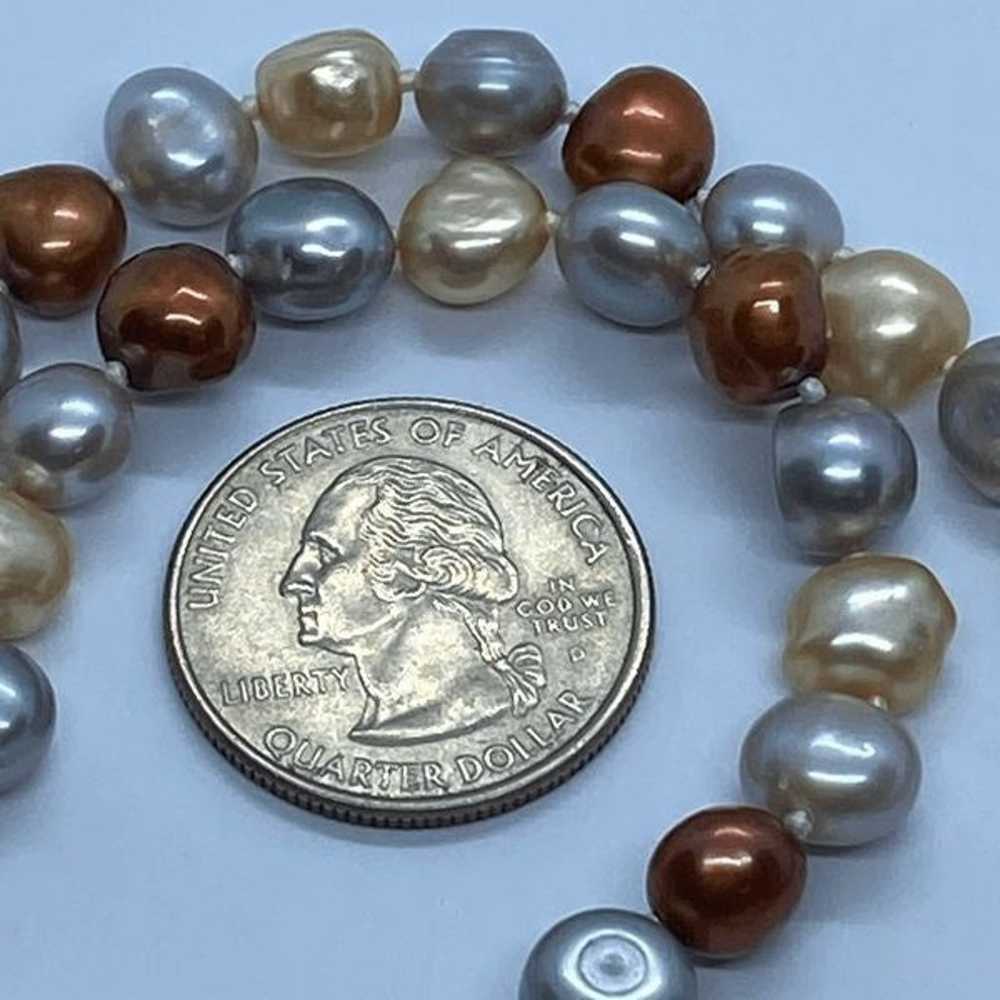 Gorgeous Multi Color Dyed Cultured Pearl Necklace… - image 6