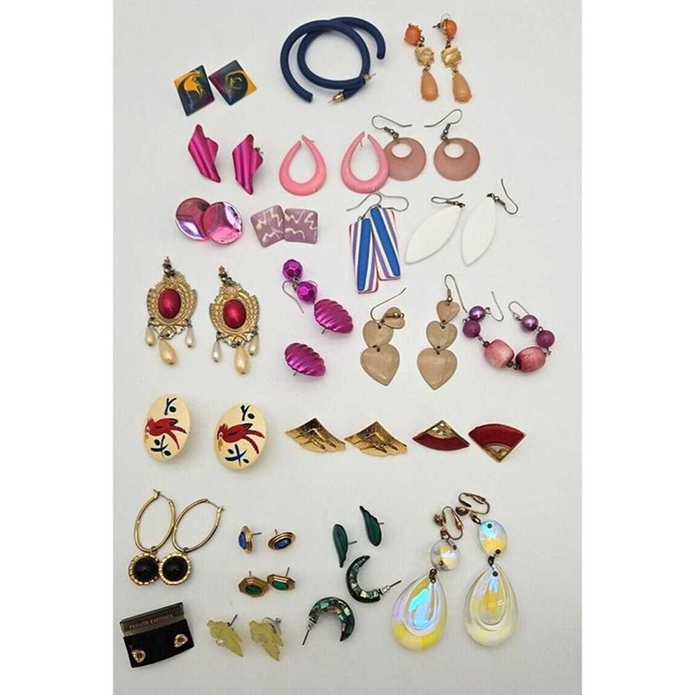 Lot Of 26 Vintage Earrings Clip And Pierced 1980s - image 1