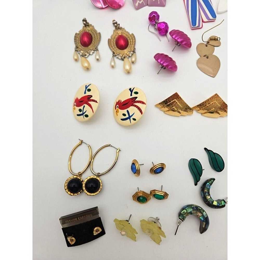 Lot Of 26 Vintage Earrings Clip And Pierced 1980s - image 5