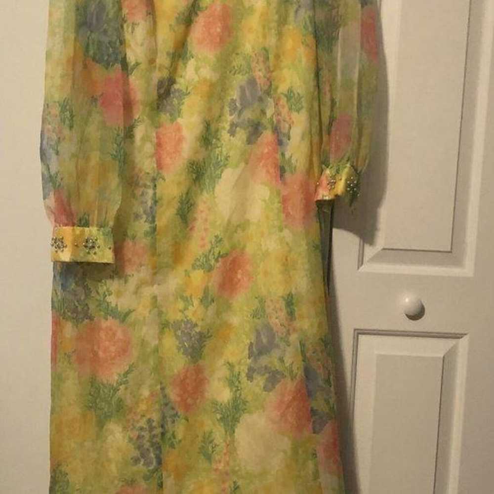 Vintage 1960's/70's Yellow Special Occasion Maxi … - image 2