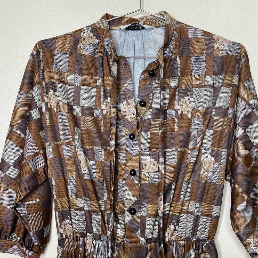 Vintage Henry Lee Brown Shirt Dress Large - image 2