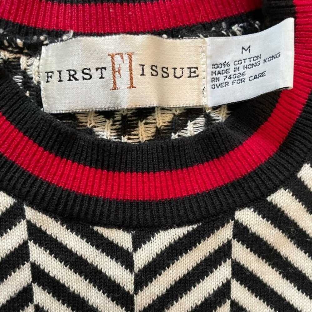 First Issue FI, Cotton vintage sweater, geometric… - image 2