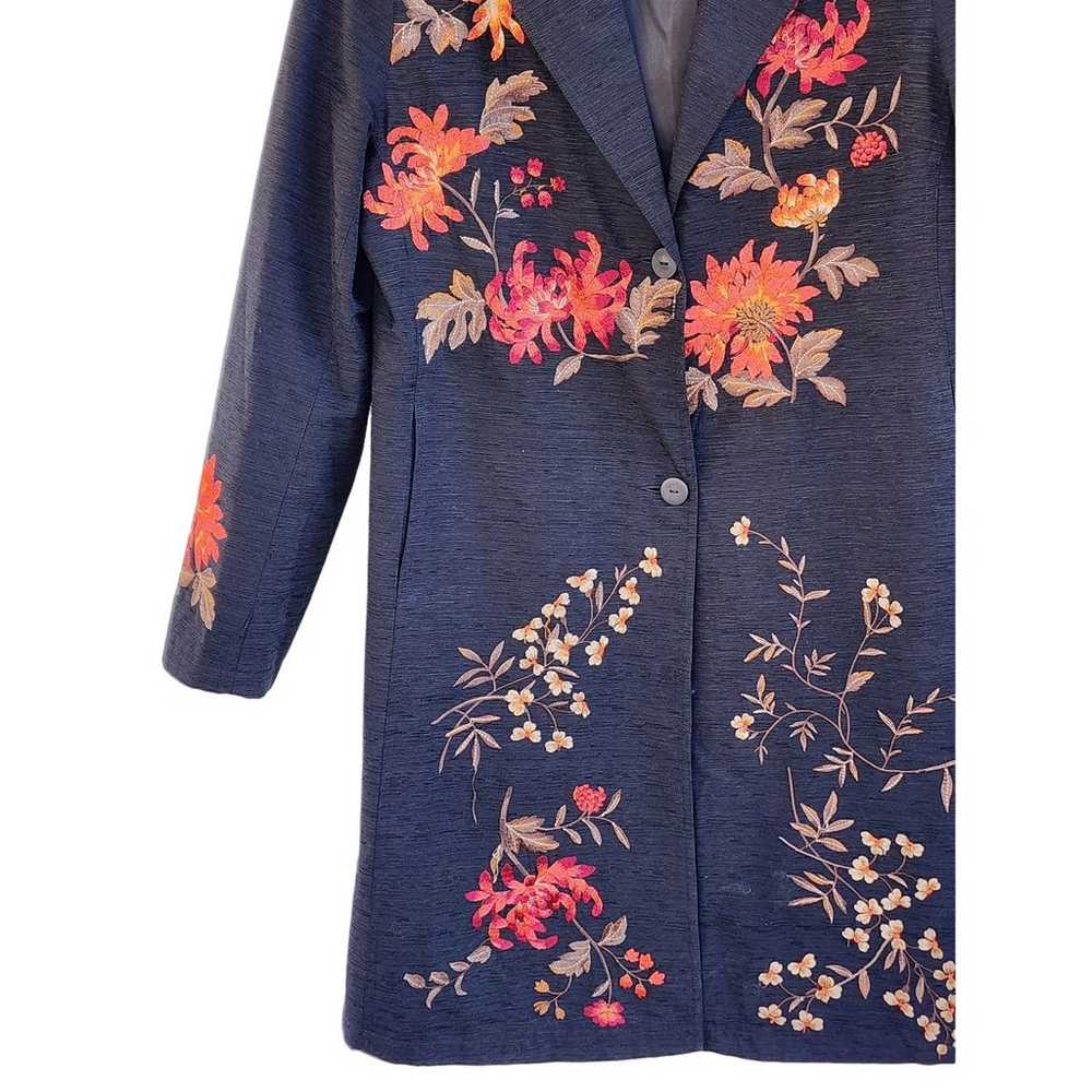 Vintage Carole Little Jacket Size PM Silk Black F… - image 3
