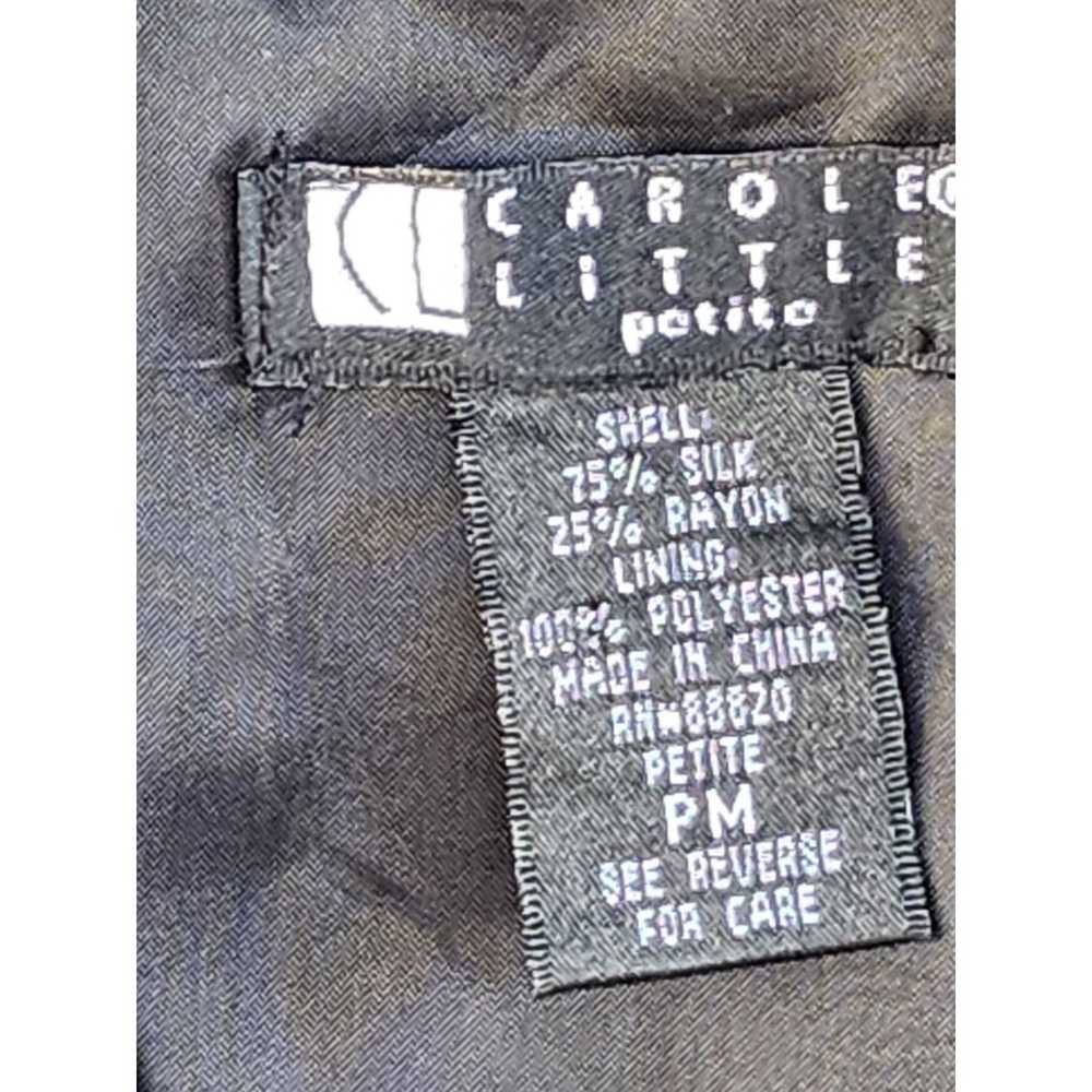 Vintage Carole Little Jacket Size PM Silk Black F… - image 8