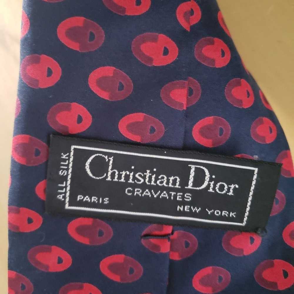 Vintage 70s/80s Silk Christian Dior Tie - image 3