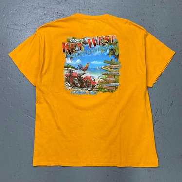 Vintage Key West White Crop Short Sleeve Fish Graphic T-Shirt