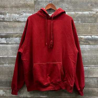 Vintage 1990s Style Champion Red Pullover Hoodie … - image 1