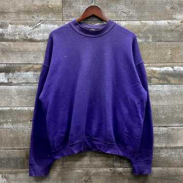 Vintage 1990s Purple Blank Crewneck Sweatshirt Fr… - image 1