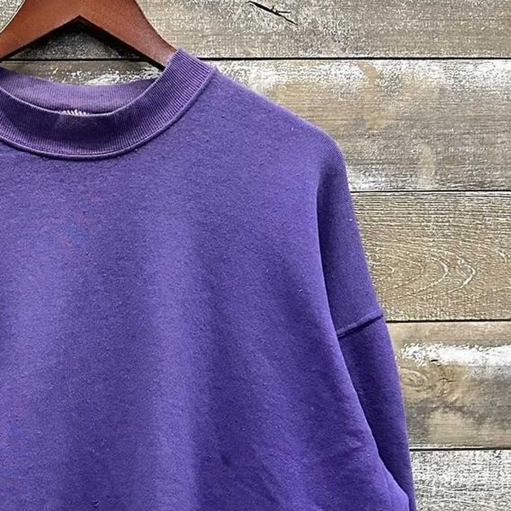 Vintage 1990s Purple Blank Crewneck Sweatshirt Fr… - image 2