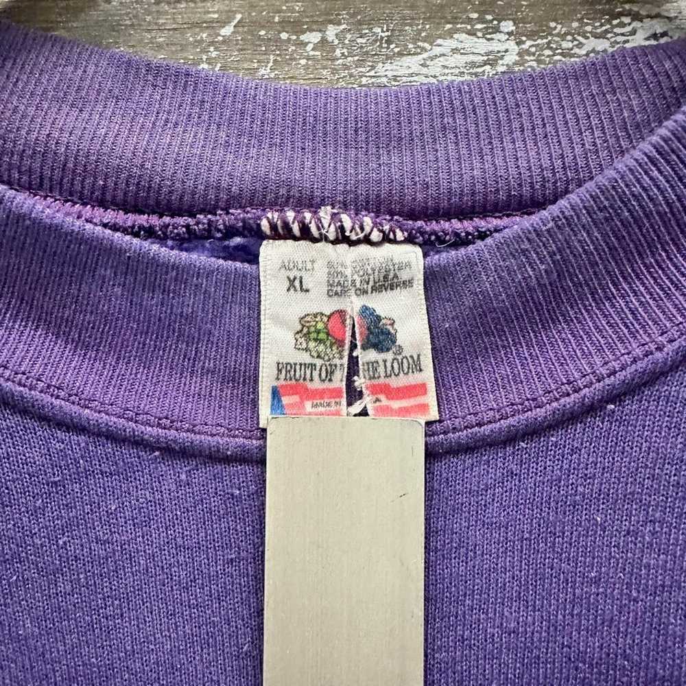 Vintage 1990s Purple Blank Crewneck Sweatshirt Fr… - image 3