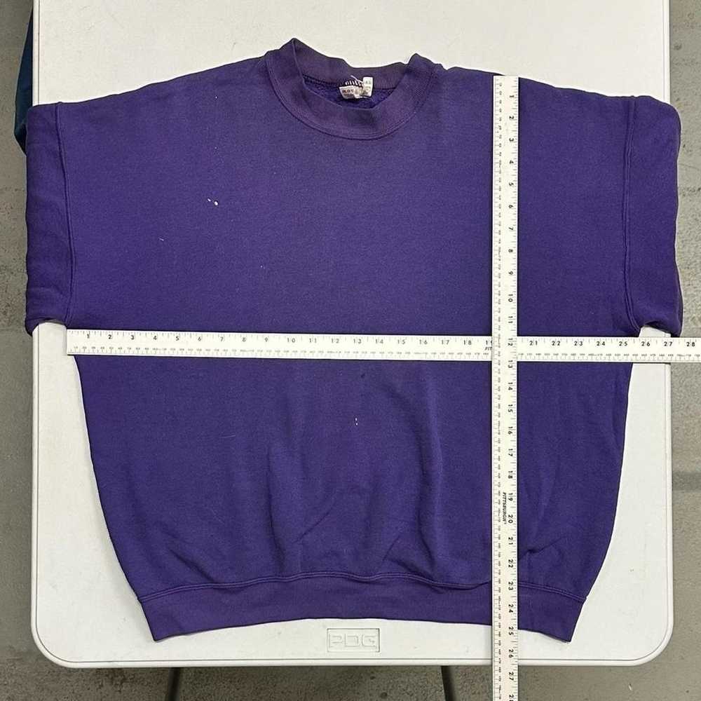 Vintage 1990s Purple Blank Crewneck Sweatshirt Fr… - image 4