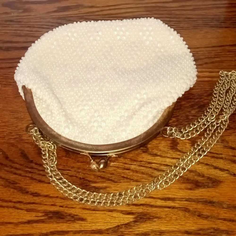 Vintage White Beaded Evening Bag Purse from Hong … - image 2