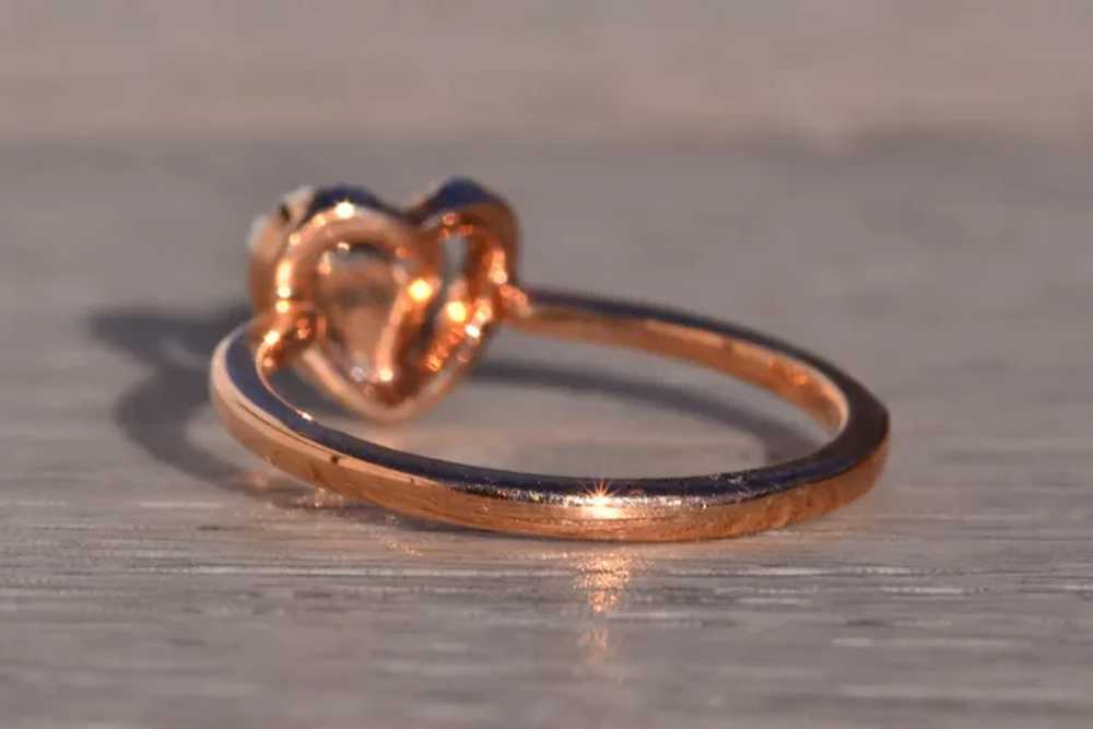 Gabriel and Co Double Heart and Diamond Ring in R… - image 3