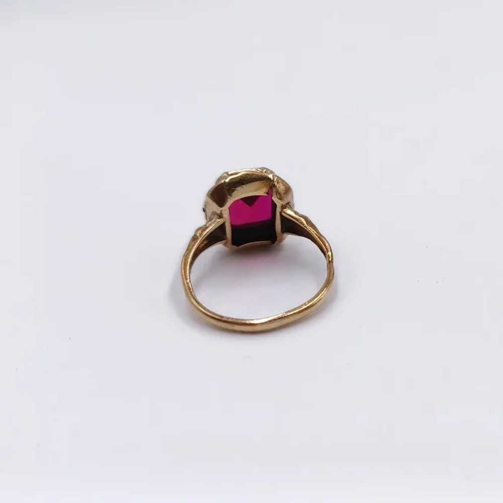 Antique 10k Two Tone Gold Ring with Beautiful Syn… - image 3