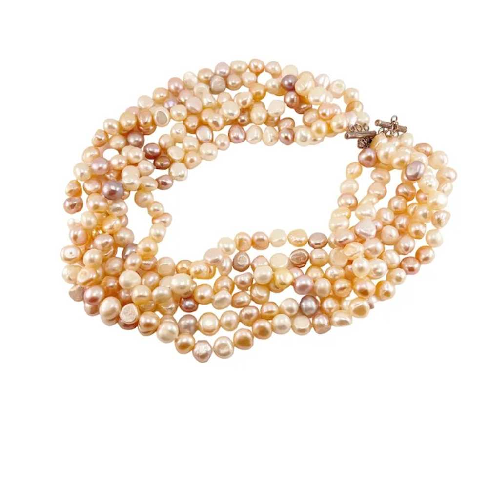 Fresh Water Pearl Multicolored 6 Strand Necklace … - image 2