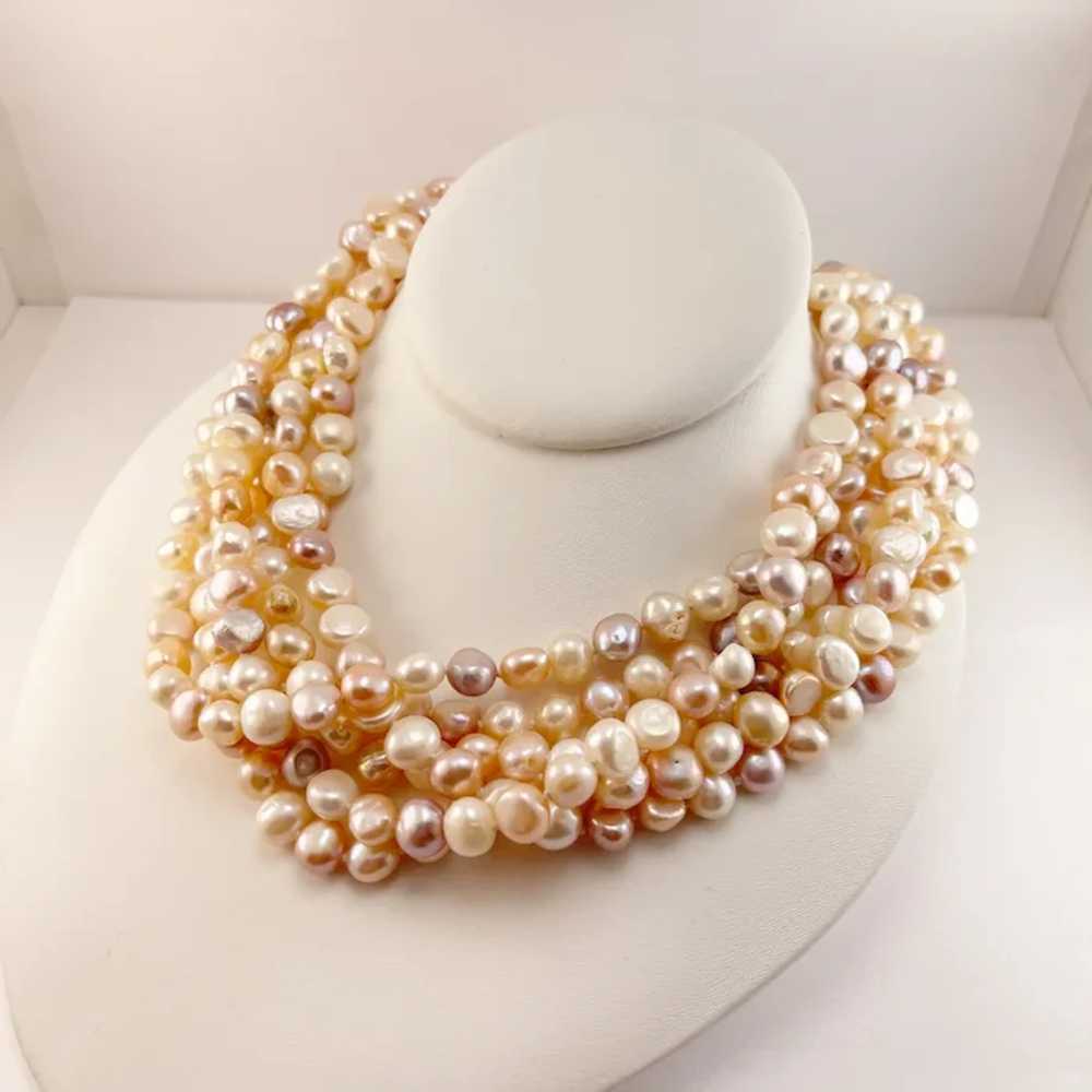 Fresh Water Pearl Multicolored 6 Strand Necklace … - image 7