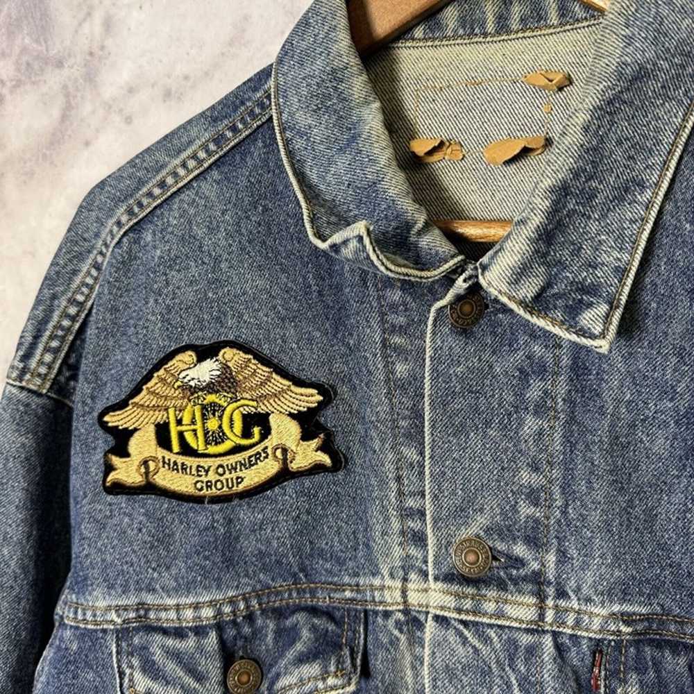 Vintage Levis Trucker Denim Jacket Mens Large L H… - image 3