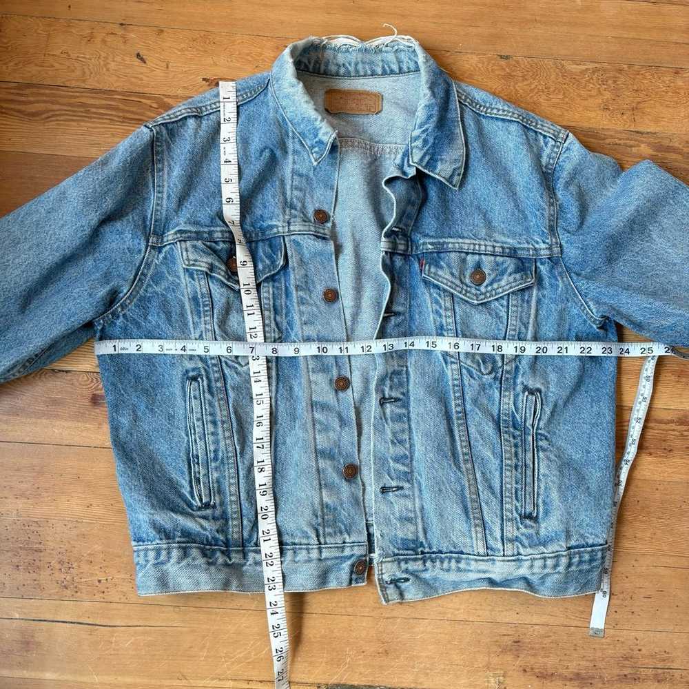 Vintage Levis Trucker Jacket Adult Size 46R Blue … - image 11
