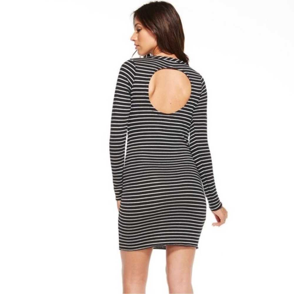 Chaser Dress Black Silver Stripe Mini Open Back M… - image 2