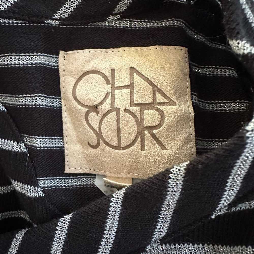 Chaser Dress Black Silver Stripe Mini Open Back M… - image 3