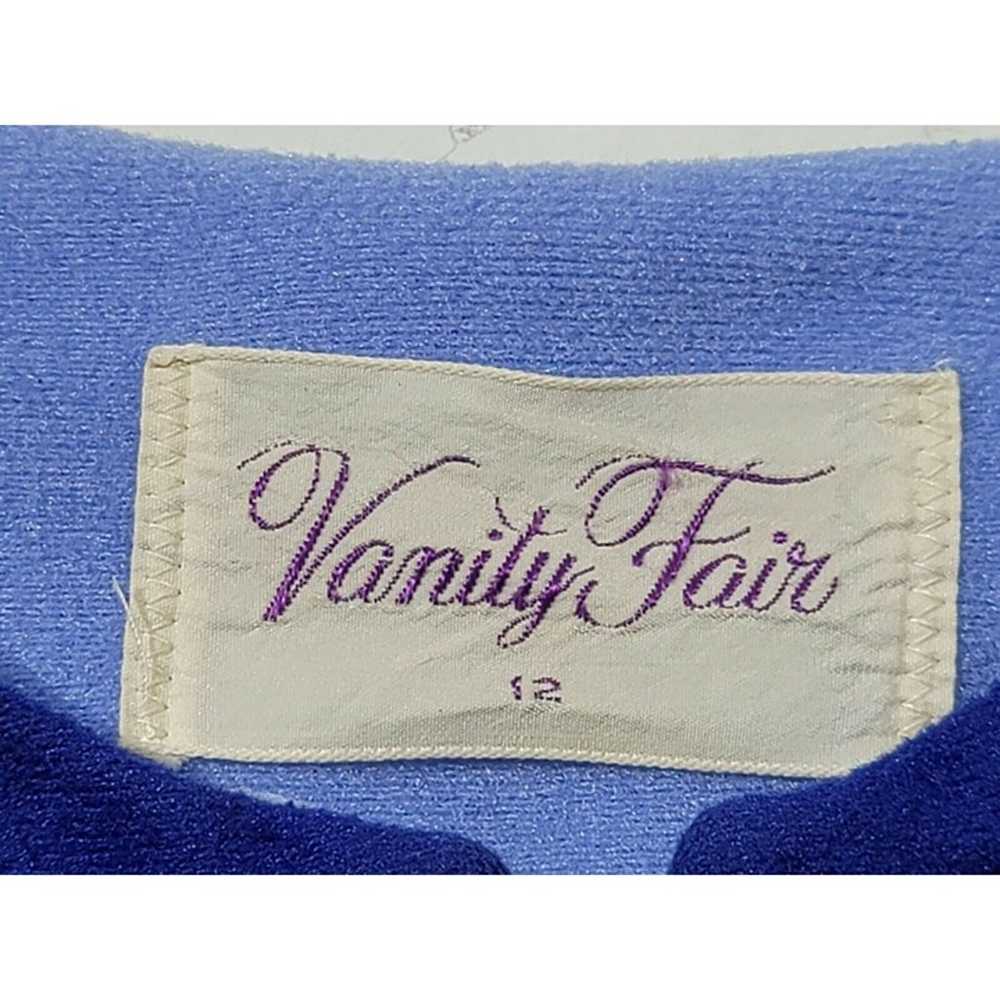 VTG VANITY FAIR BLUE MOD Striped Velour Robe Caft… - image 11