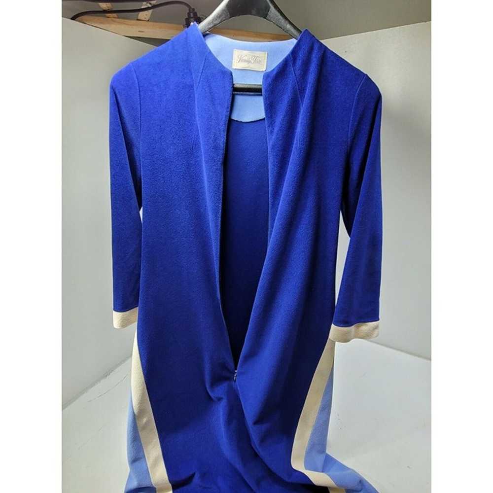 VTG VANITY FAIR BLUE MOD Striped Velour Robe Caft… - image 2