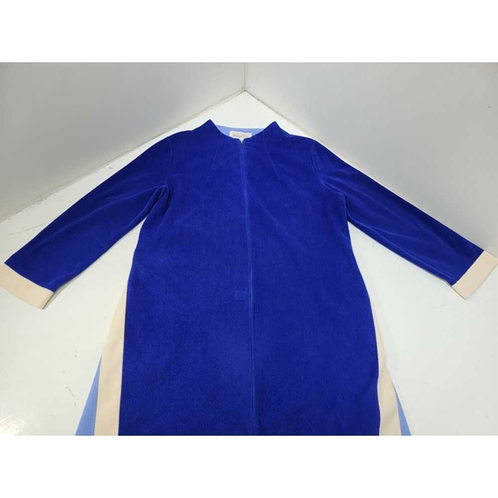 VTG VANITY FAIR BLUE MOD Striped Velour Robe Caft… - image 6